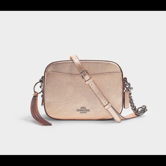 rose gold camera bag